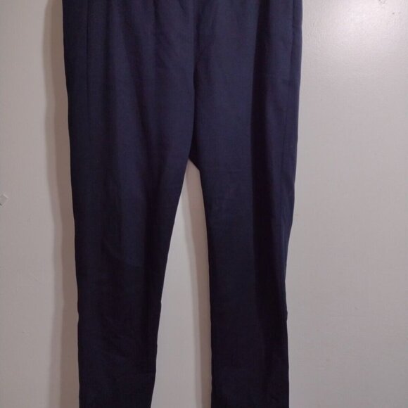 J JILL Blue Elastic Waist Pull On Women's Pants W Zip Front Pockets Size 10 - Picture 1 of 10